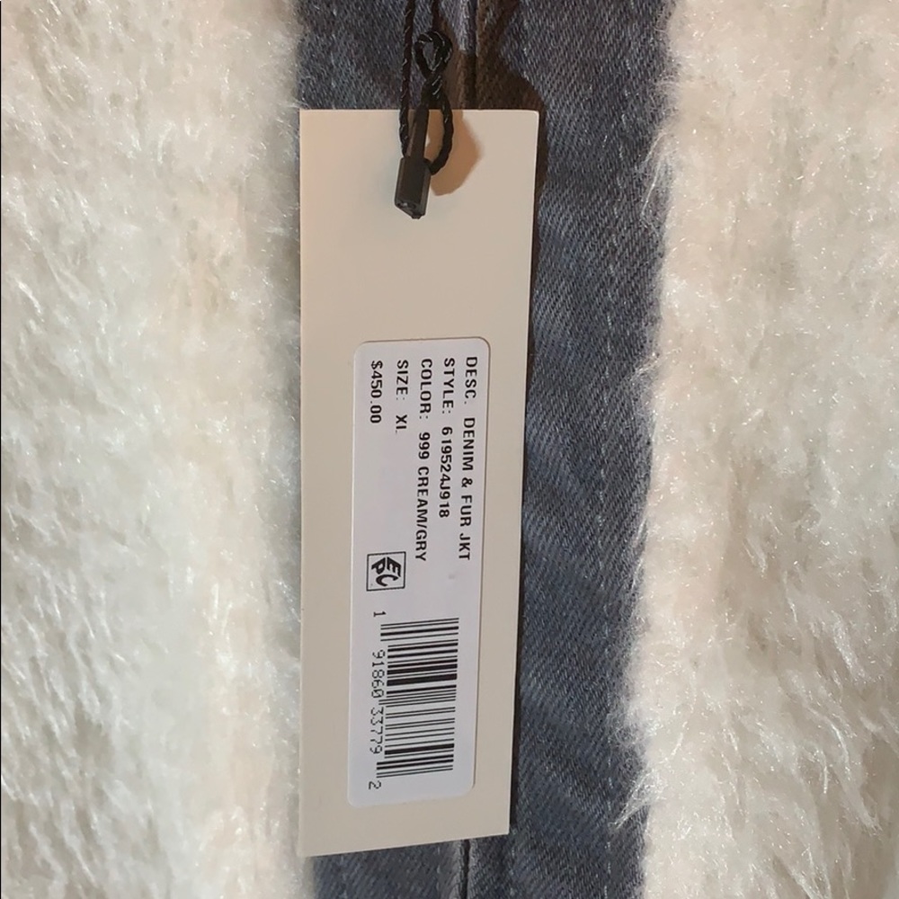NWT LA VIE REBECCA TAYLOR Faux Fur Denim Bomber - Picture 10 of 10